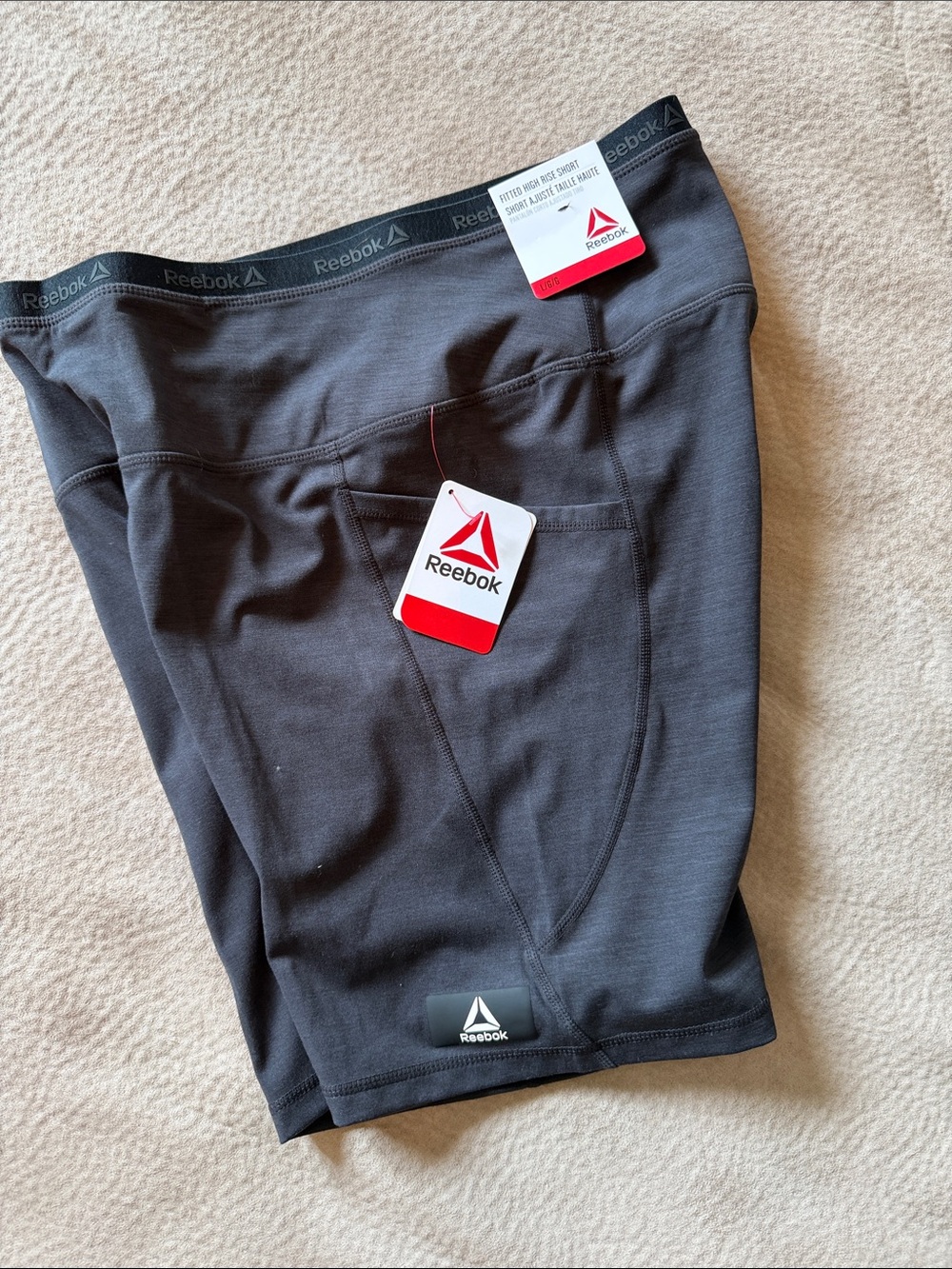 Reebok Performance Black Heather Shorts - Size L